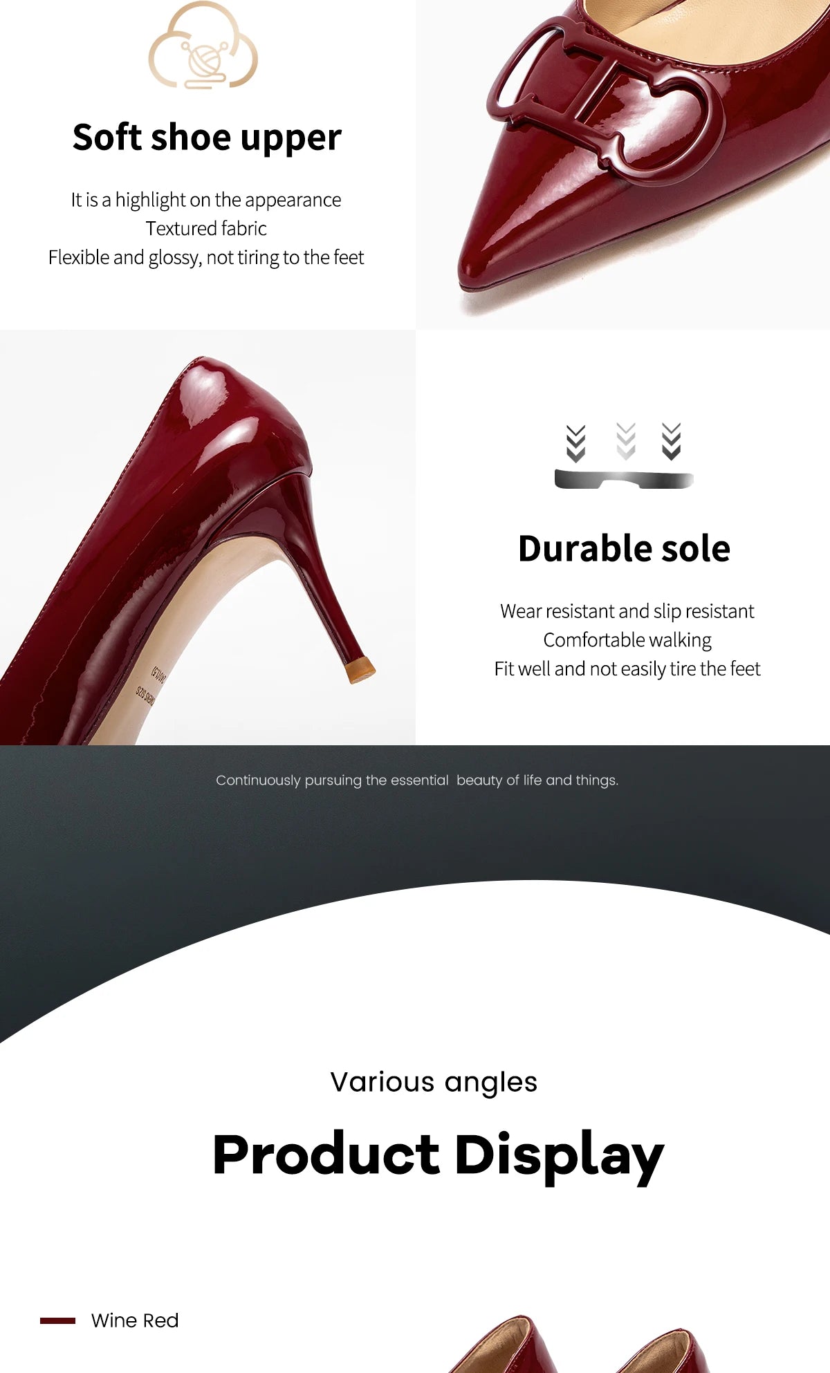 Black Patent T Strap Heels