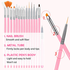 Nail Art Palette Brush Design Tip Painting Drawing Display Carving Dotting Pen Acrylic Gel UV Polish DIY Manicure Set Tools