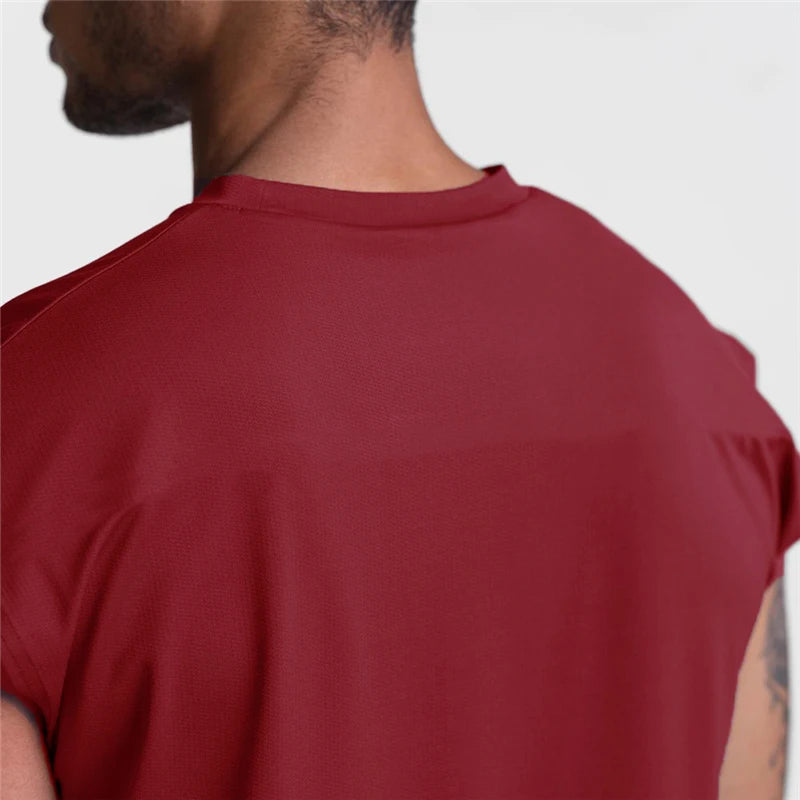 Gym Bodybuilding Tank Tops Mens Fitness Training Sleeveless Shirt Workout Muscle Vests Mesh Breathable Quick Dry Loose Singlets