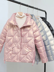 Glossy Winter Cotton Padded Parka