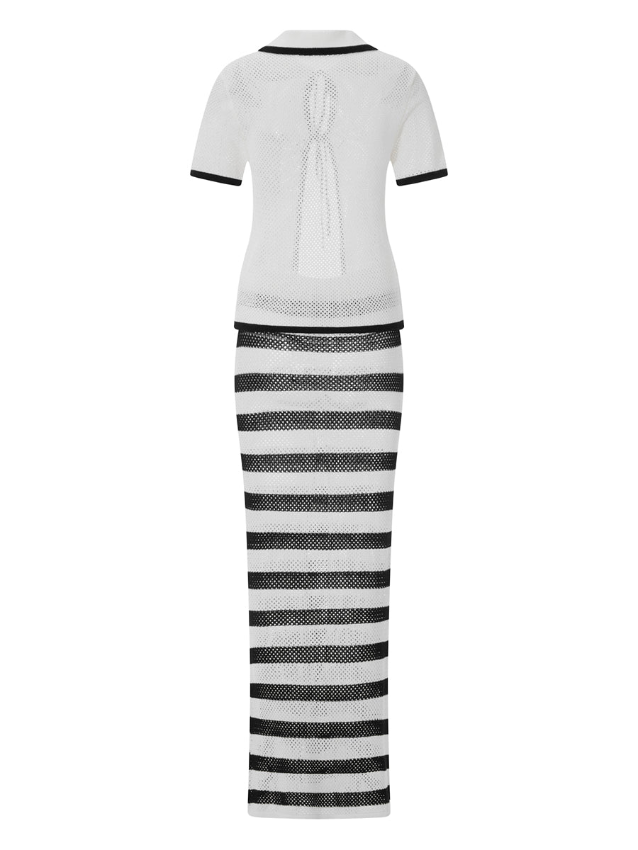 Crochet Knit High-Waist Beach Cover-Up Skirt