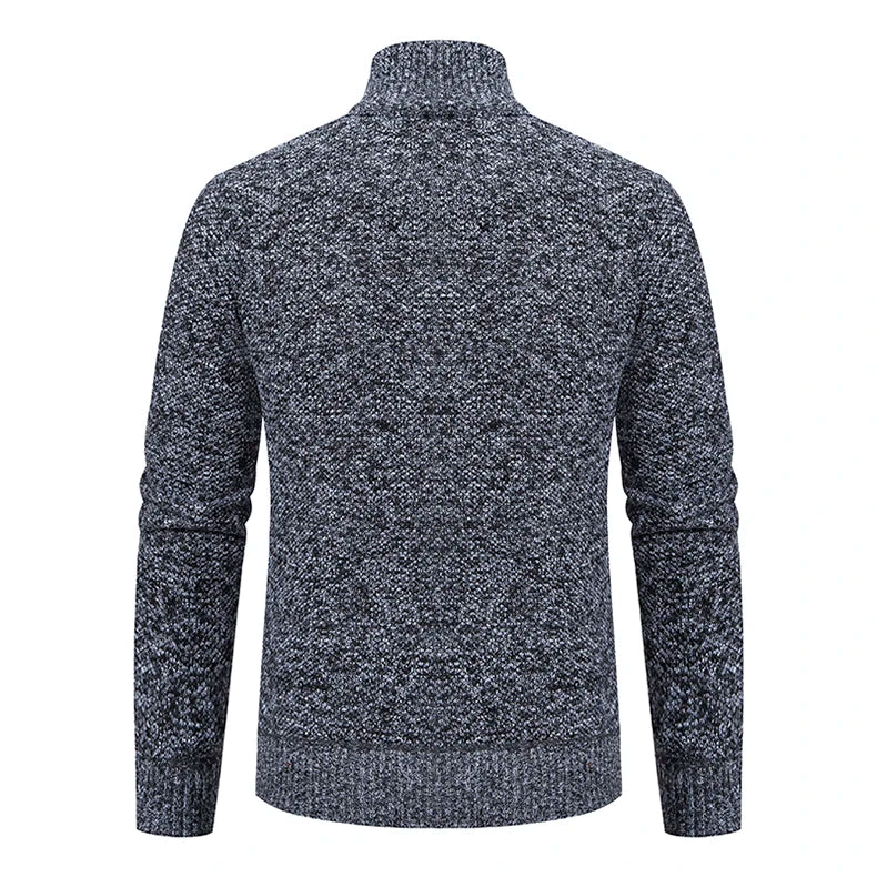 Stand Collar Fleece Zip Cardigan
