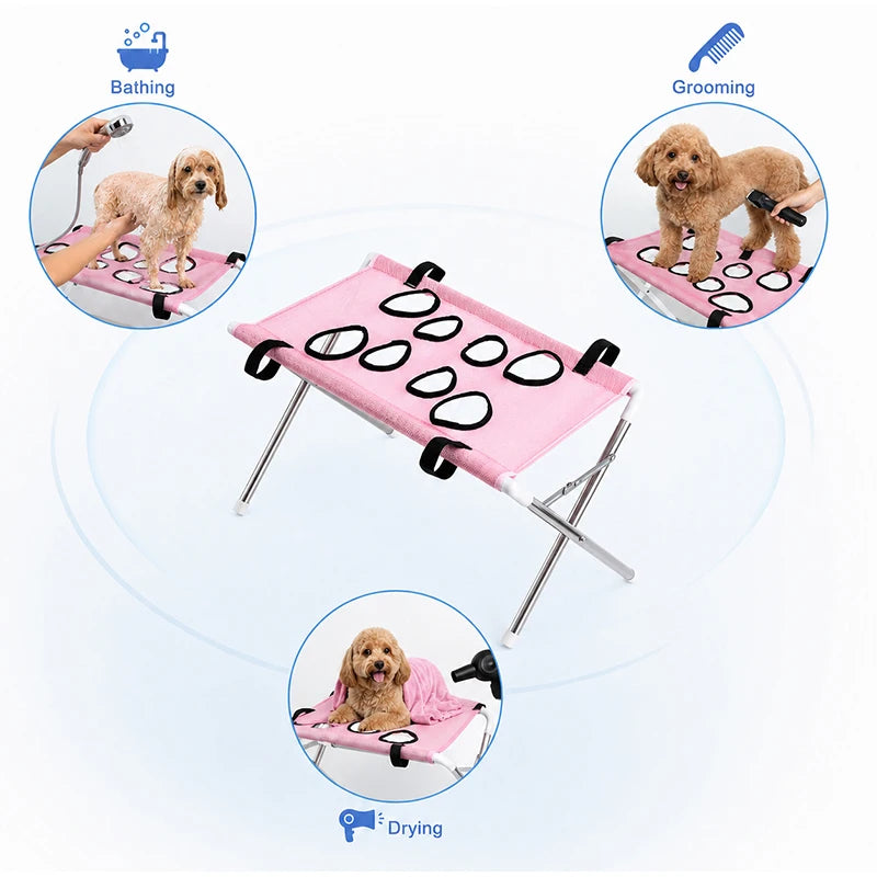 Pet Grooming Bed Portable Detachable Pet Bath Hammockstand Soft Breathable Mesh Support Rack Pet Drying For Cats And Small Dogs