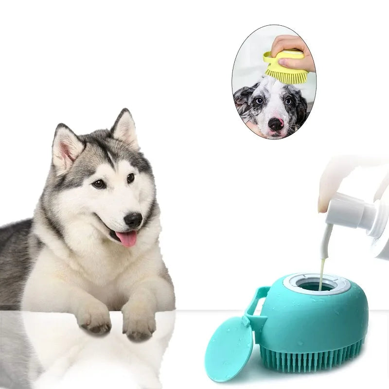 Blue Yellow Shampoo Dispenser Brush