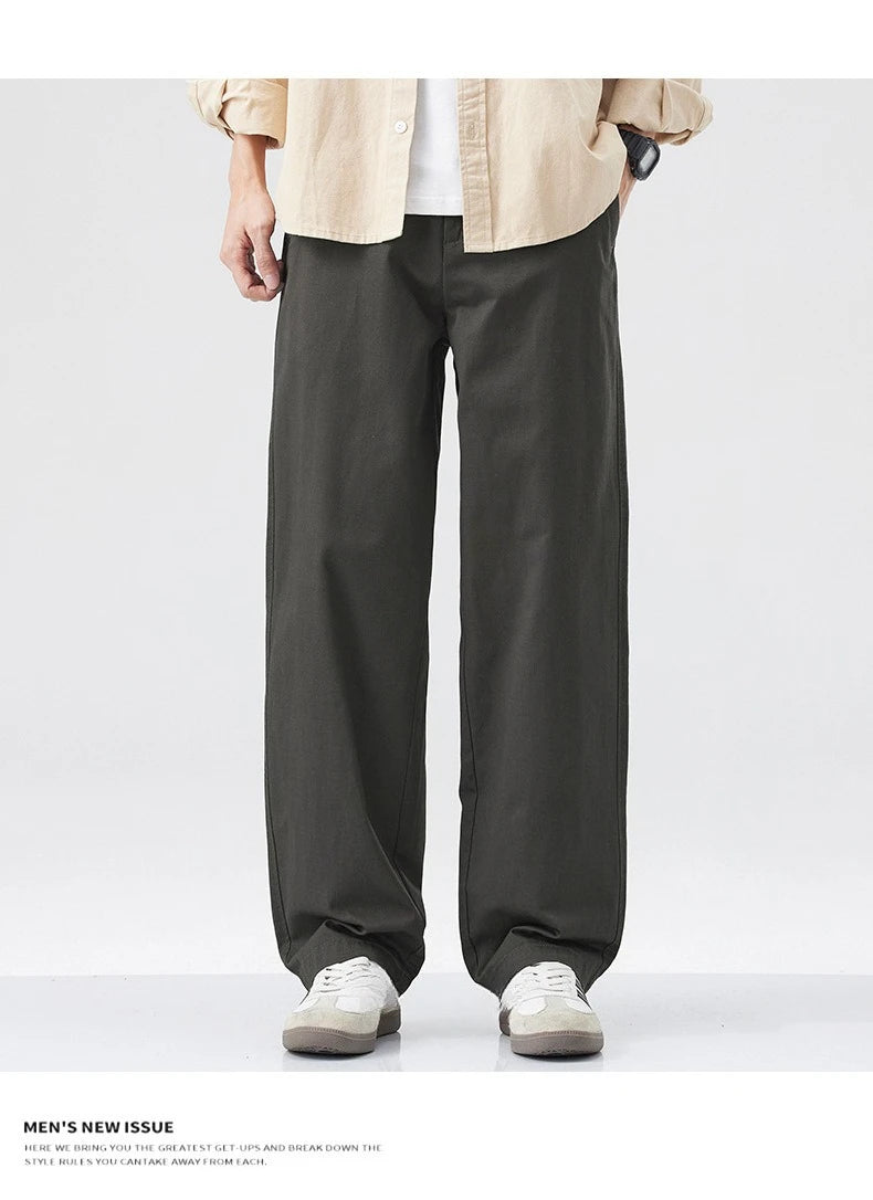 Retro Cotton Straight Casual Pants