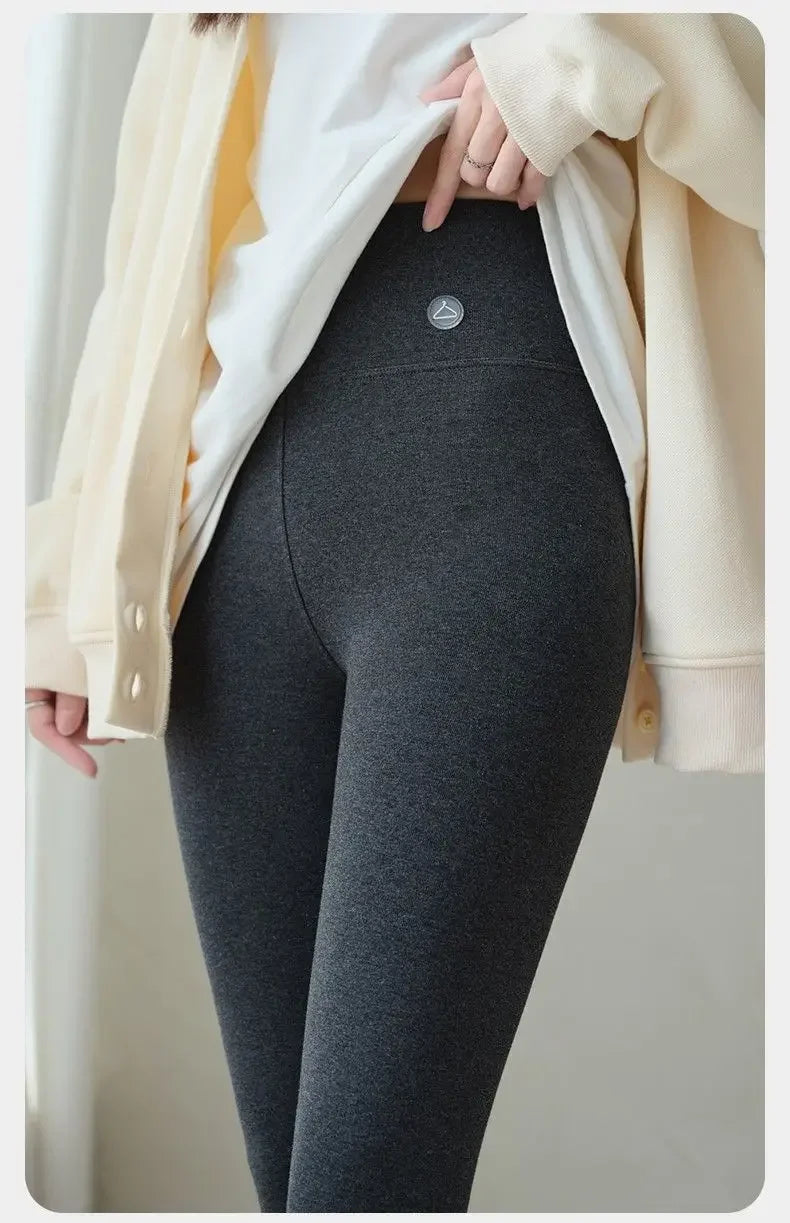 Pure Cotton Leggings Women Autumn Large Size High Waist Tight Nine-point Thickened Small Feet Make Them Look Slim Warm Pants
