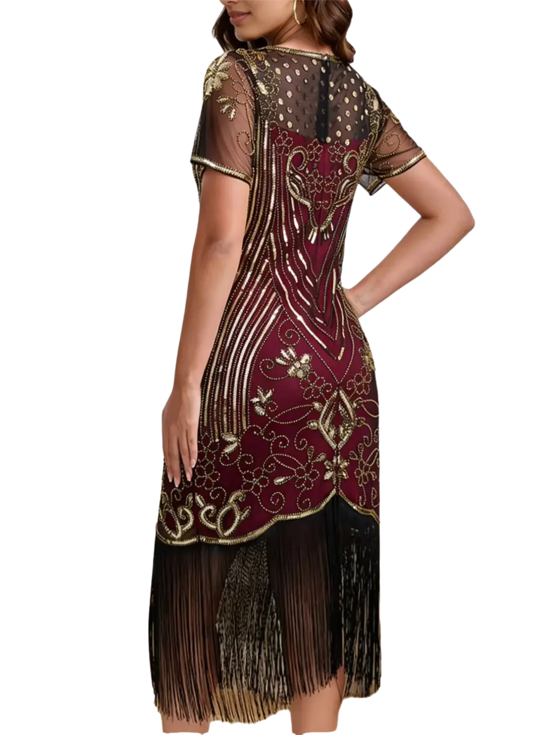 Women's Flapper Dresses 1920s for Women Great Gatsby Sequin Fringed Roaring 20s Cocktail Dress