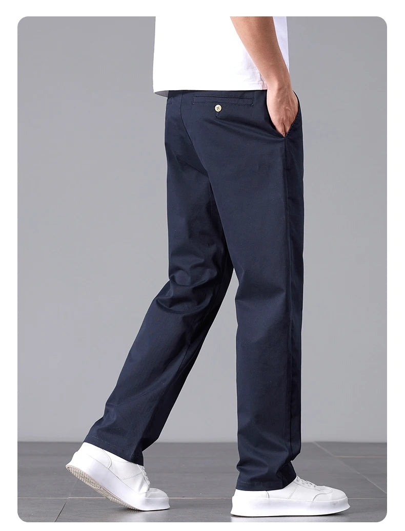 Stretch Cotton Straight Golf Trousers