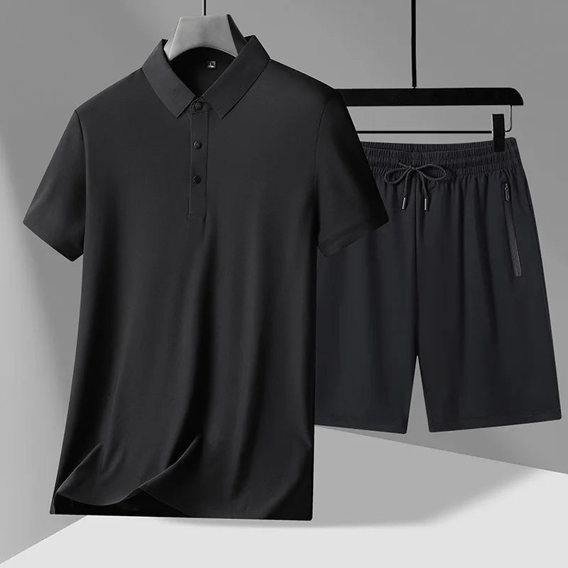 polo Shirts + shorts 2024 summer new style fashion Sportswear Men's Casual Sets Male Fashion shirts and shorts full size M-4XL
