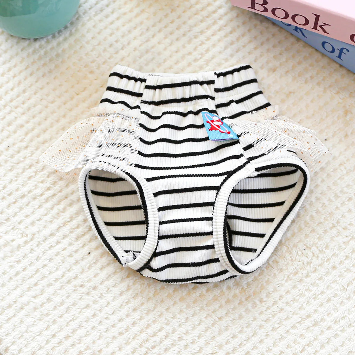 Striped Cotton Puppy Panties Set