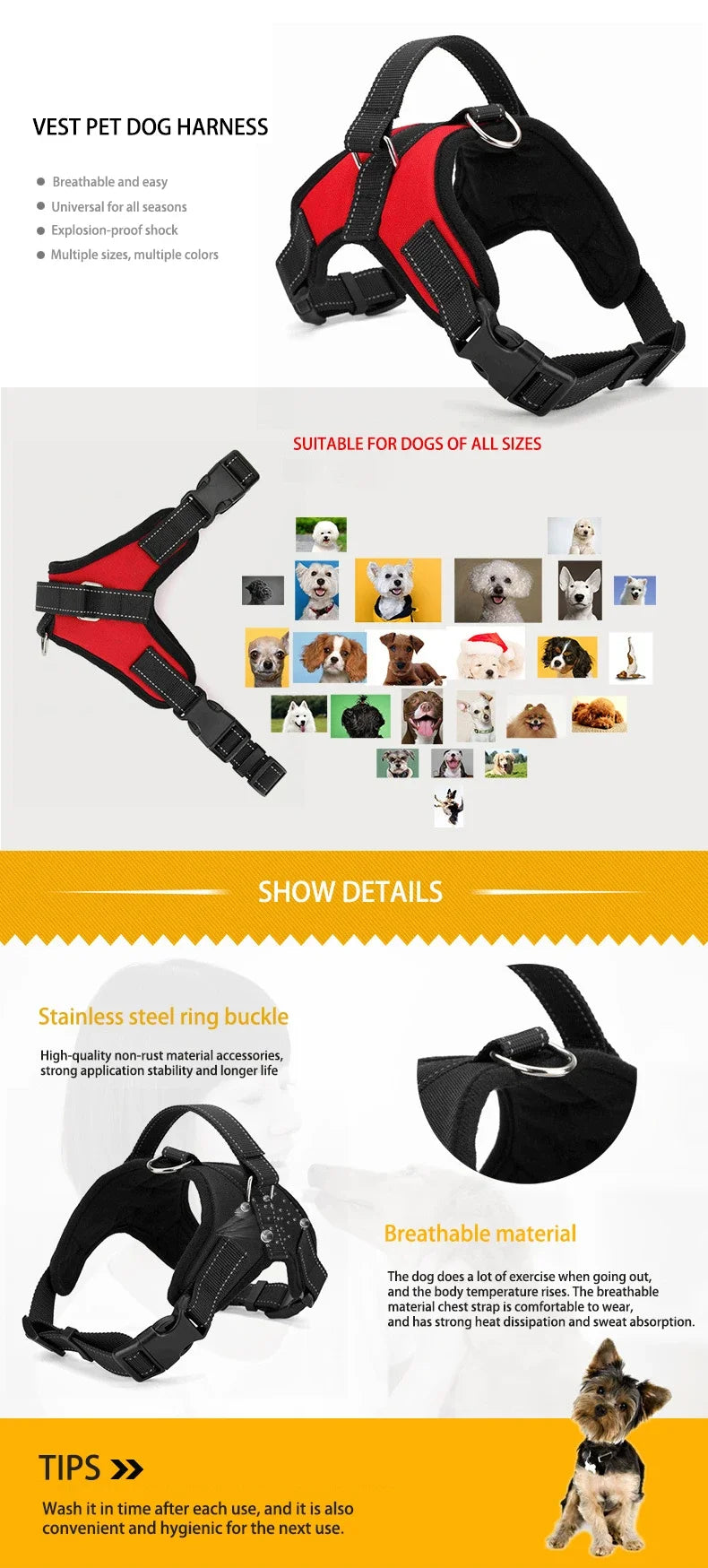 Quick Release Breathable Puppy Harness