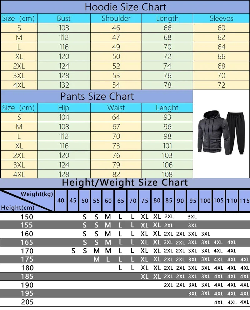 Autumn Winter Popular Men's Tracksuit Zipper Hoodie and Sweatpants Urban Casual Sporty Jogging Suit Male Daily Training Outfits