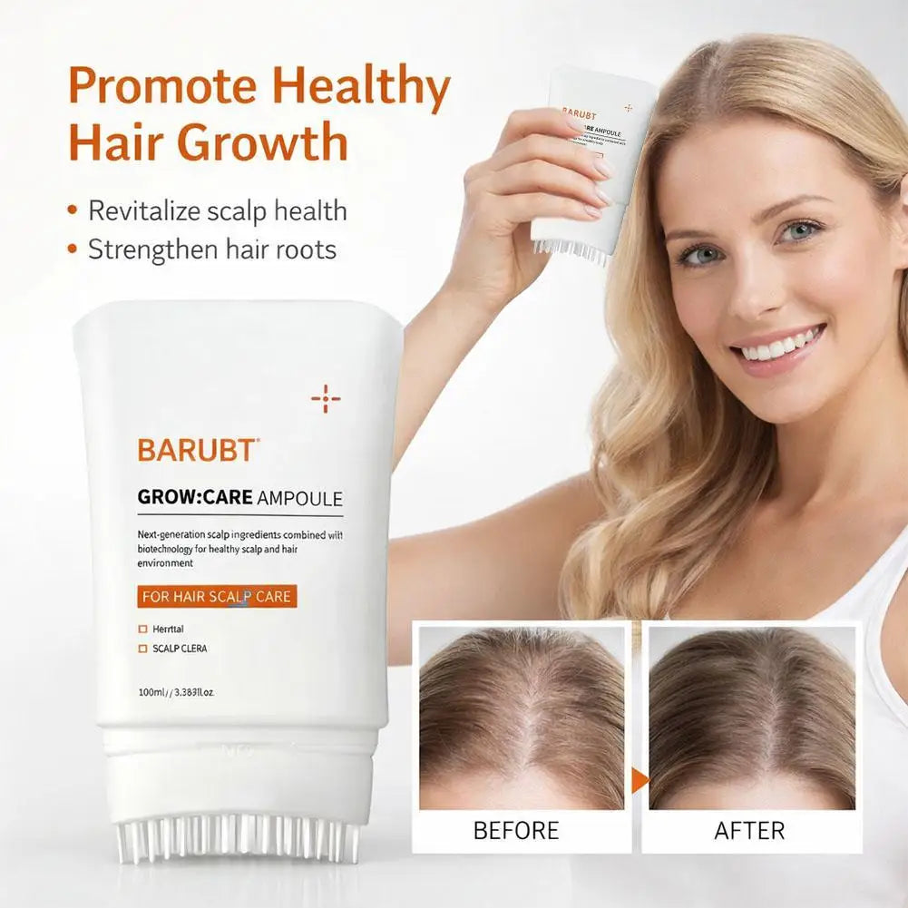 Hair Growth Serum with Built-in Brush Scalp Massager Nourishing Repair Essence for Damaged Hair Roots,Thickening Strengthening