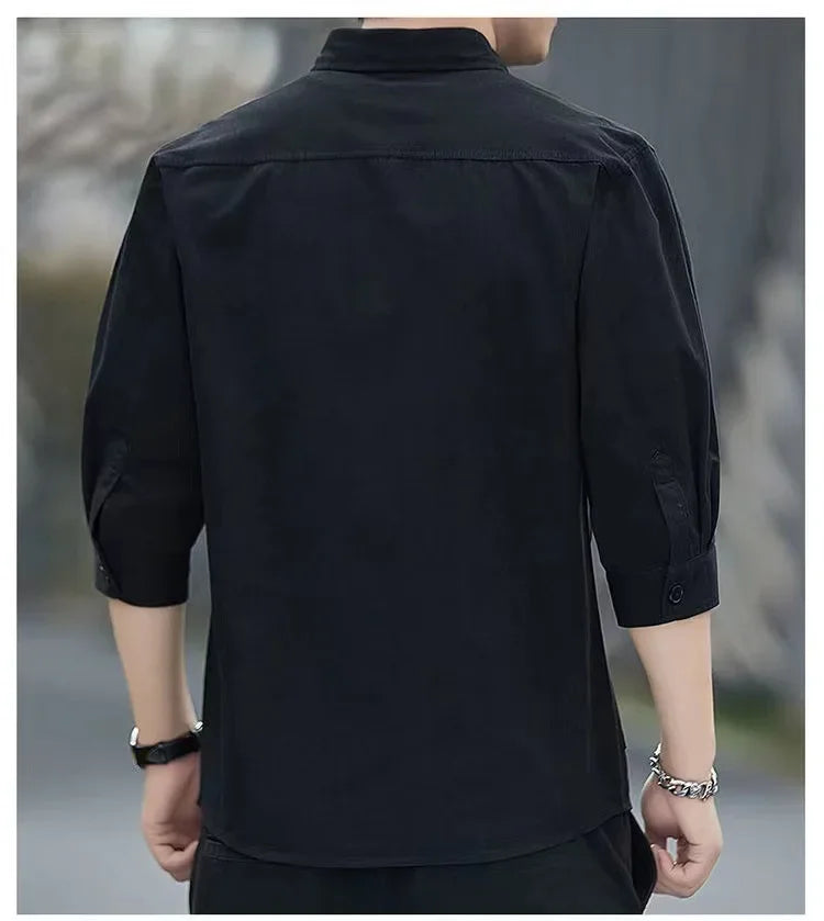 Summer Casual Solid Shirt Men
