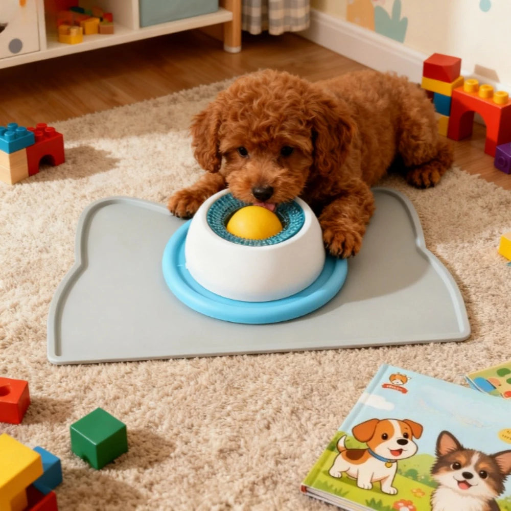 Dog Stimulation Toys Pet Lick Mat Slow Feeder Yogurt Licking Plate Interactive Cats Dog Snack Bowl Tiring Bowls Dental Care Tool