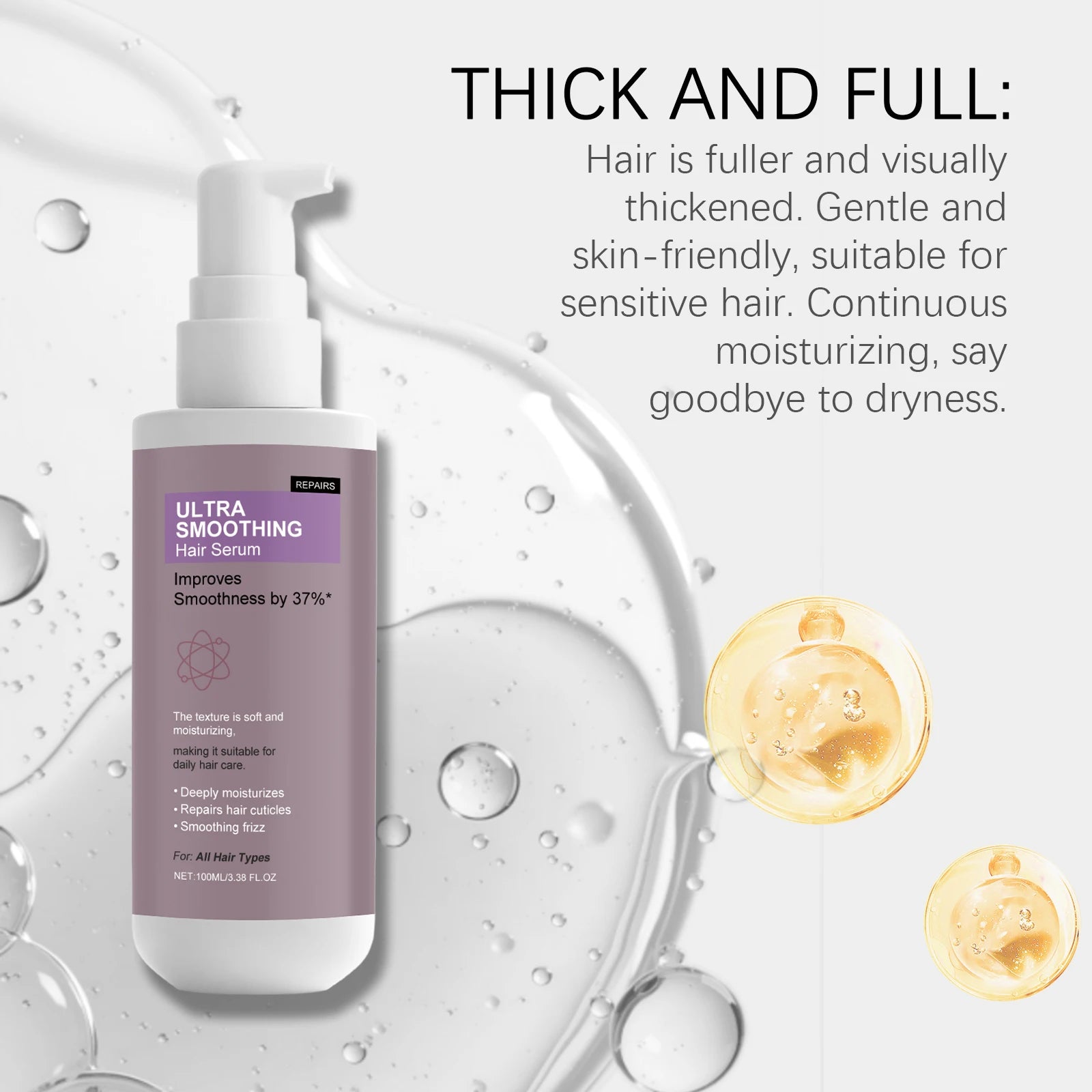Soft and Moisturizing Hair Essence - Gently Nourishes and Cares for Frizzy Hair, Keeps Hair Light and Smooth, Perfect for Everyd