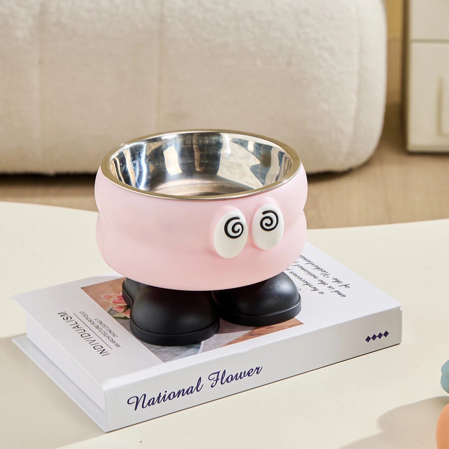 Cartoon Eye Elevated Steel Bowl