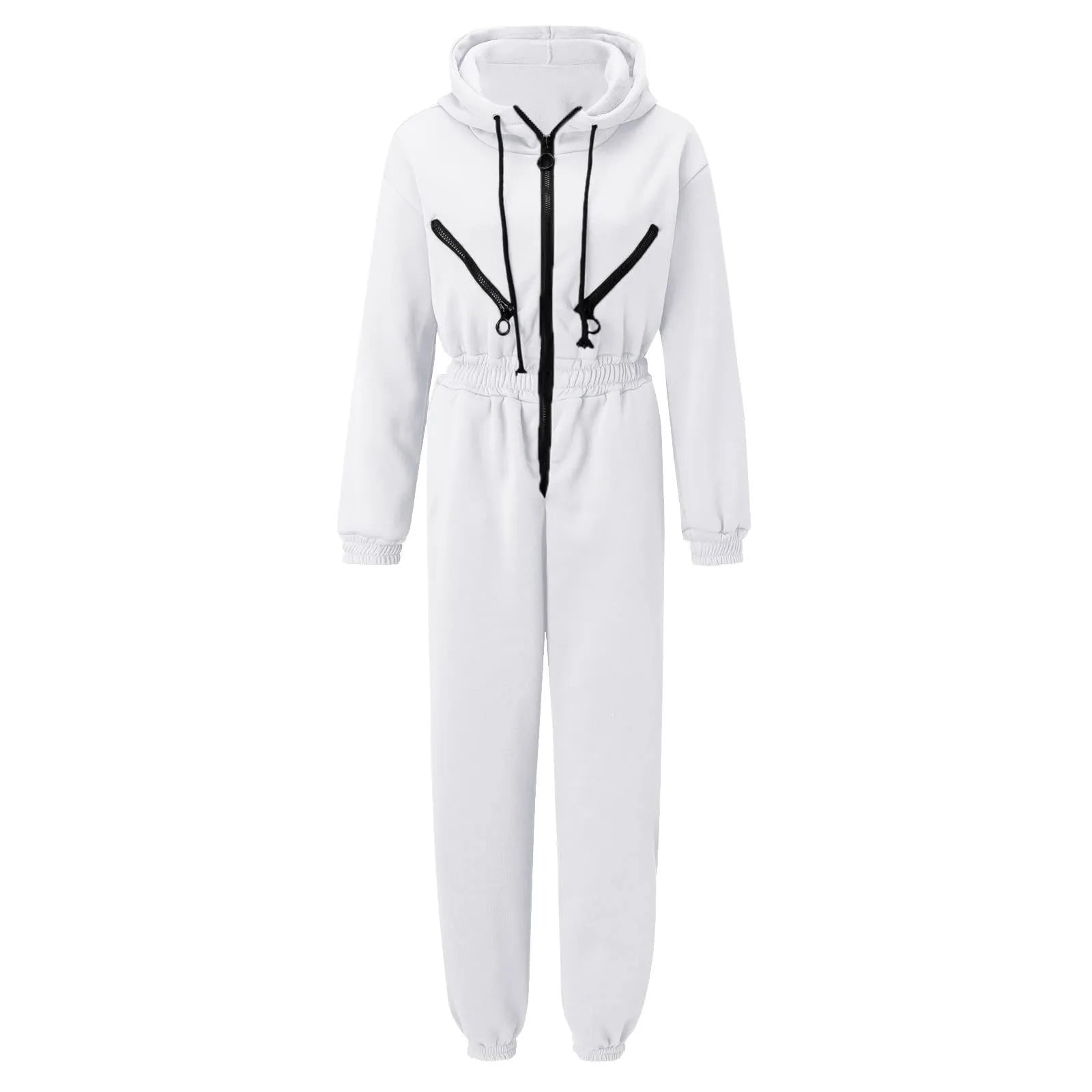 Fleece Hooded Wide Leg Jumpsuit