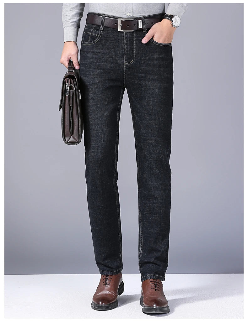 Classic Straight Stretch Denim Jeans