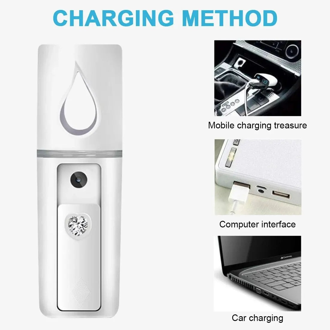 Nano Facial Mister Portable Mist Sprayer with Mirror Mini Cool Mist Spray for Skin Care Facial Body Moisturized
