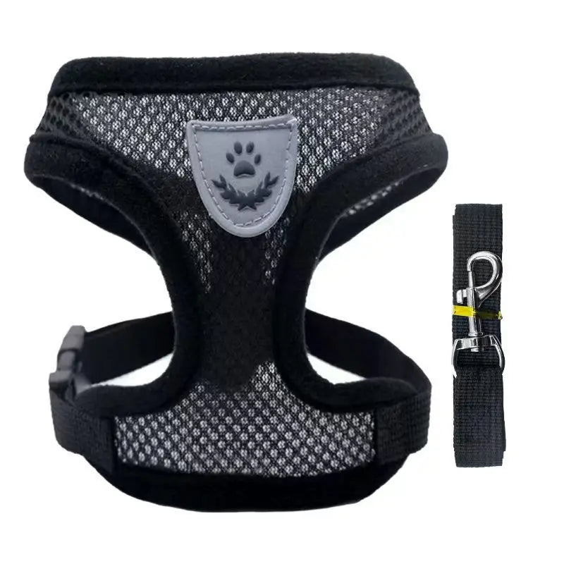 Pet Leash Undershirt Harnesses Mesh Breathable Adjustable Easy Control Reflective Undersh Medium Pet Accesrt Dog Harness Collar