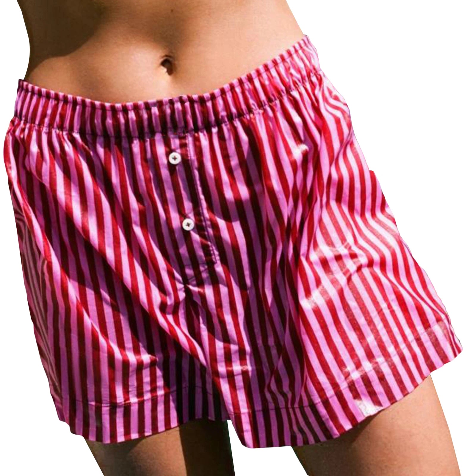 Elastic Waist Solid Summer Shorts