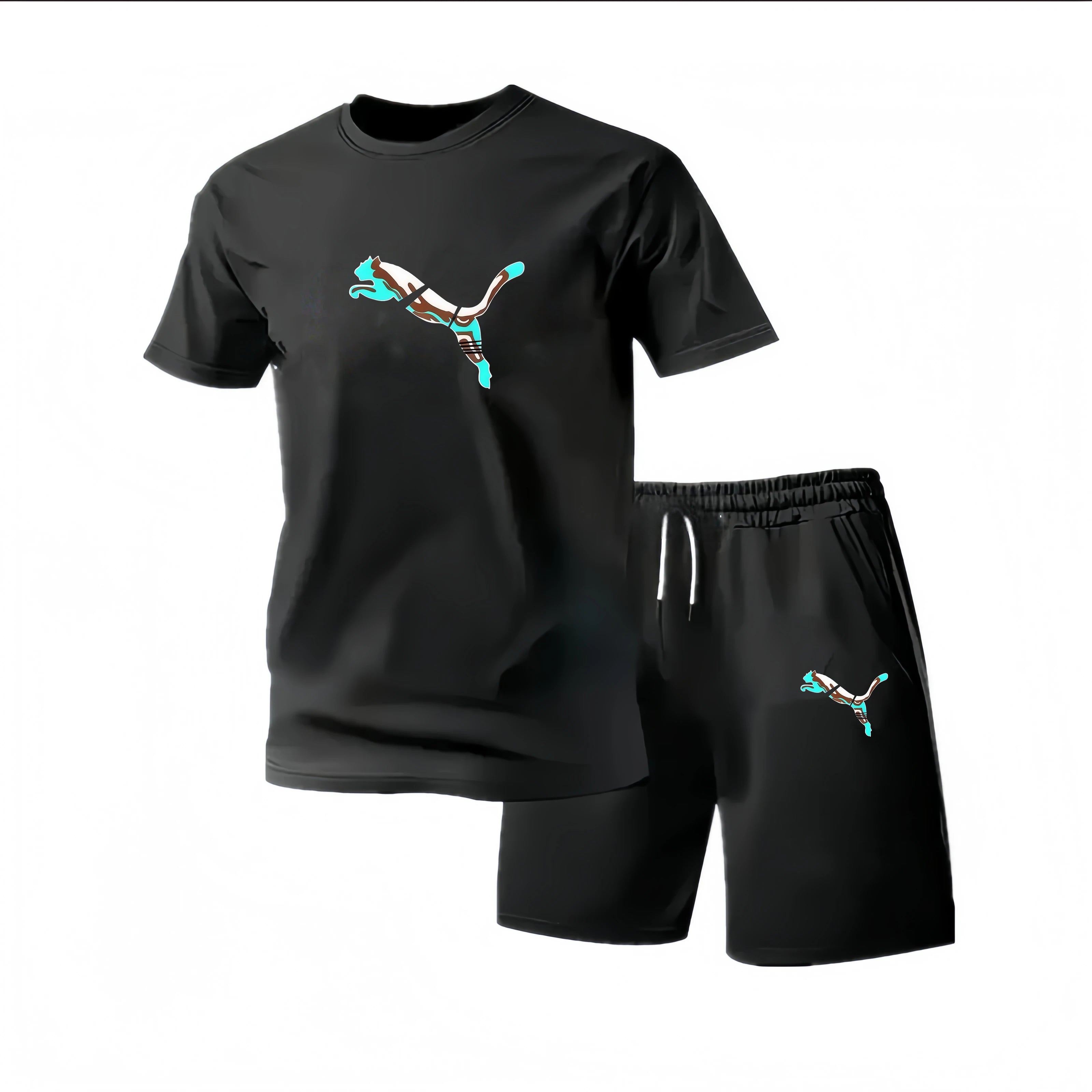 2026 Summer Fashion Men's Tracksuit T-shirt Shorts Set Leisure Short Sleeve Set Jogging Gym Suit Brand Clothing
