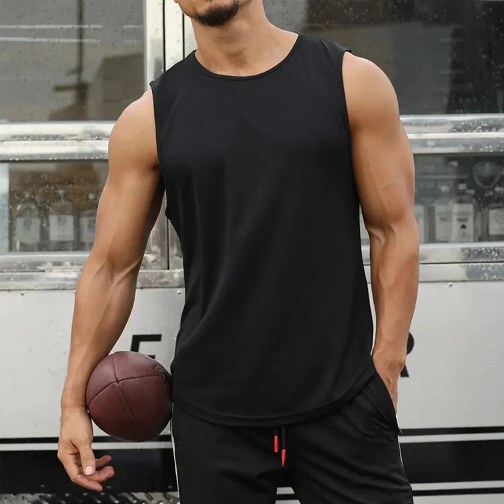 Men's Summer Tank Top Fitness Training Gym Tank Men Quick-drying Mesh Breathable Basketball Vest Fashion Sleeveless Shirt Men