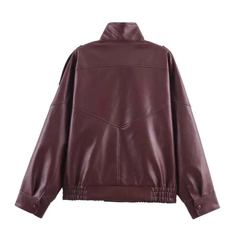 Black Faux Leather Moto Jacket