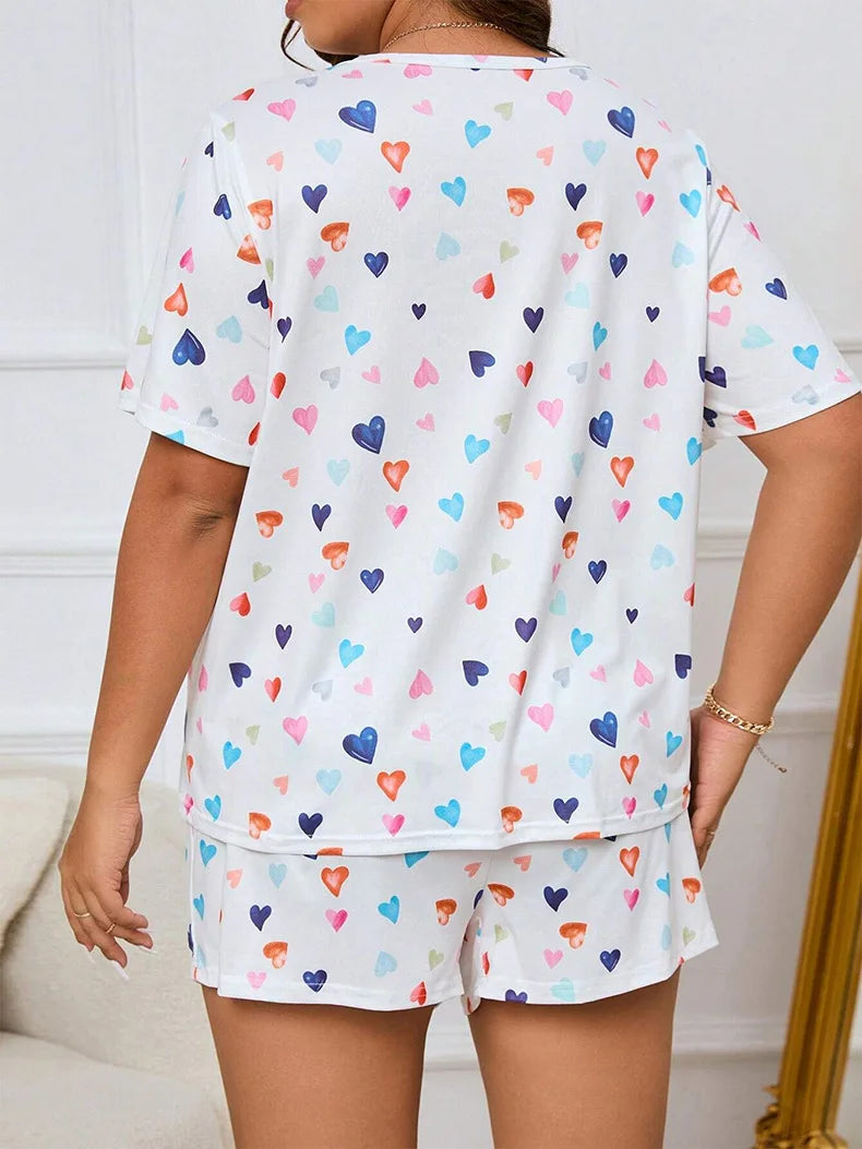 Plus Size Printed Pajama Set