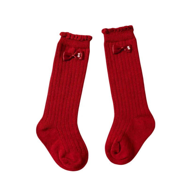 Sparkly Bow Baby Knee Socks