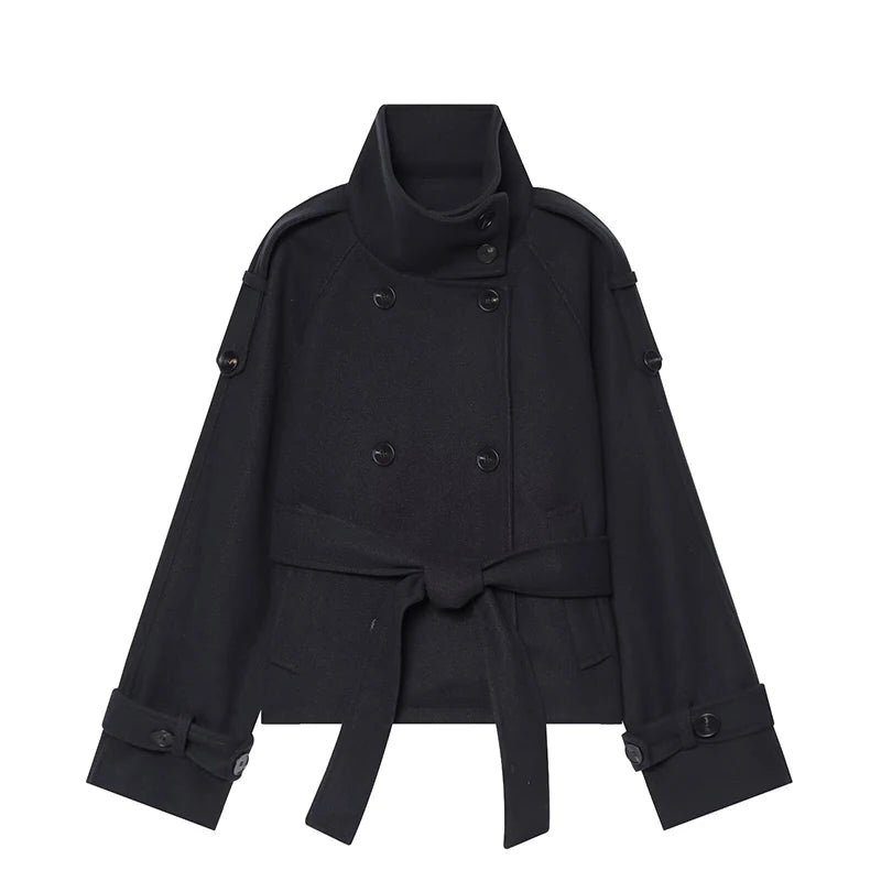 New Women's Jackets & Coats Autumn 2026 Fashion Loose Belt Elegant Turtleneck Warm Winter Jackets Women's Chic Youth Street Coat