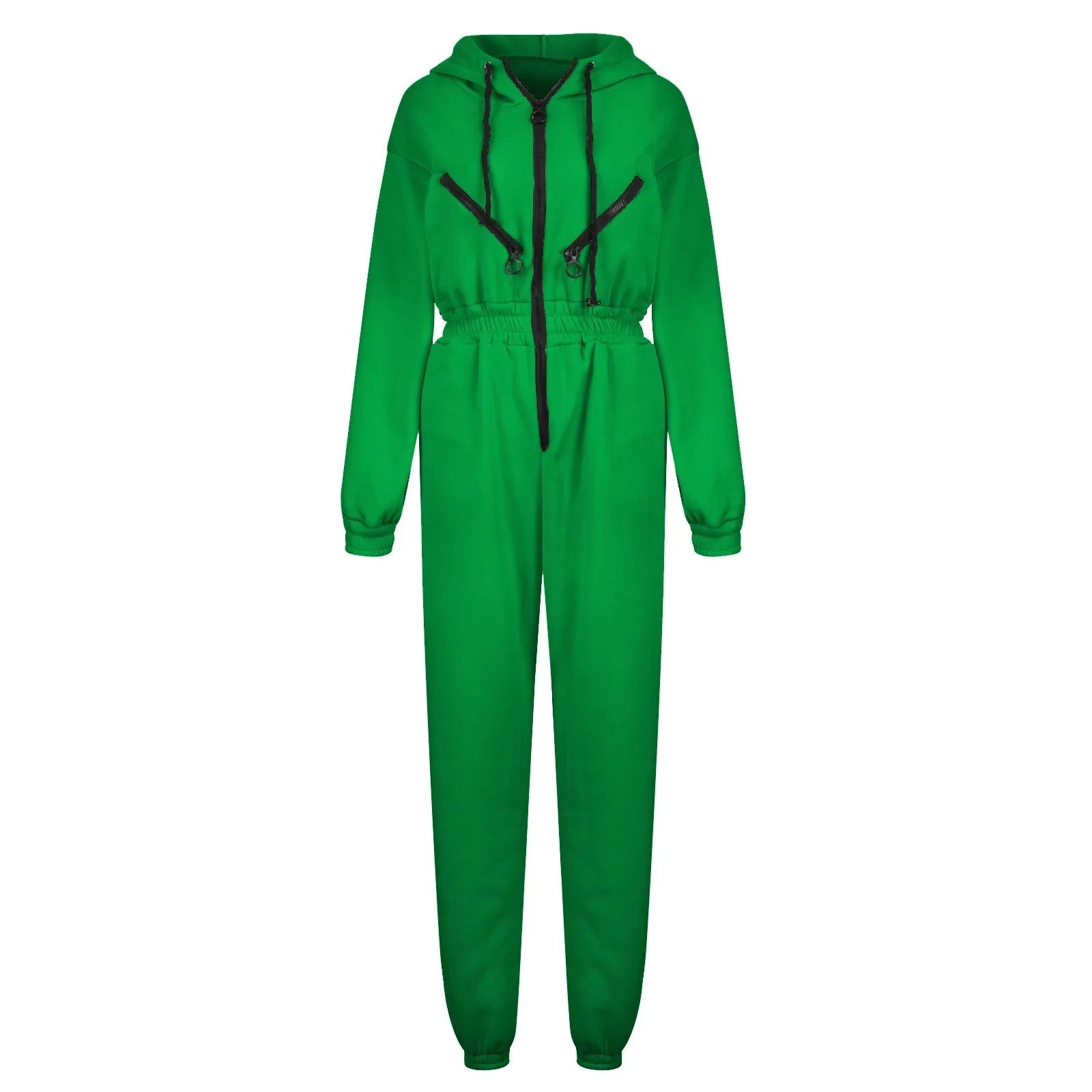 Fleece Hooded Wide Leg Jumpsuit