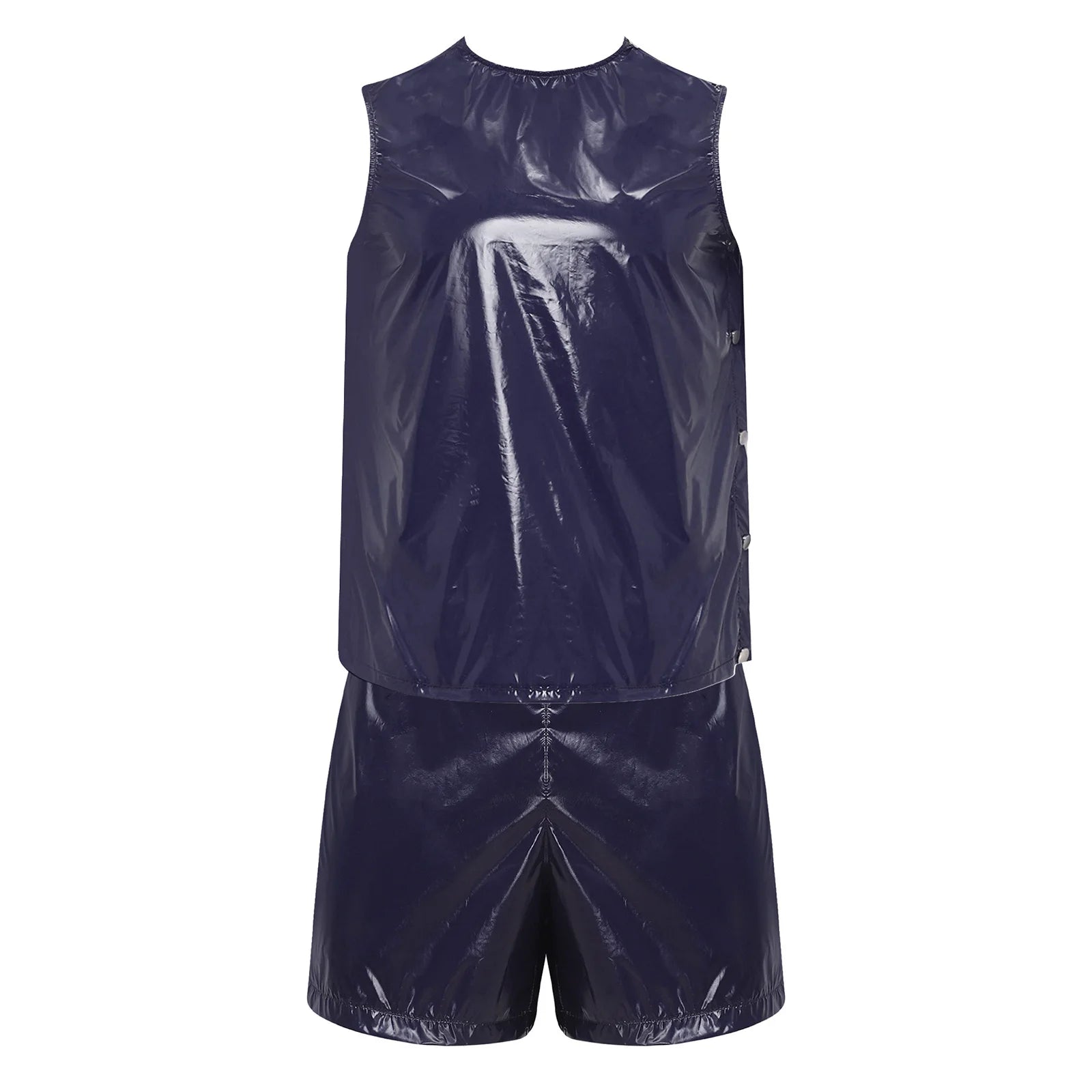 Mens Special Needs Waterproof Sweat Tracksuit Tank Tops And Sides Buttons Boxer Shorts Two Pieces Outfit Adaptive Clothing