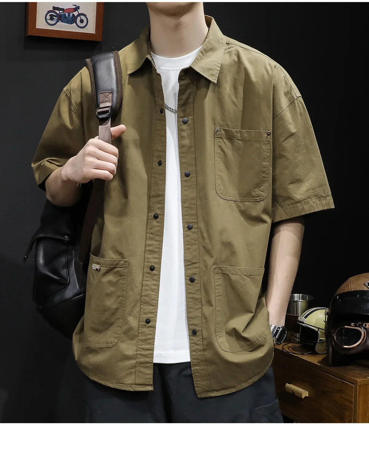 Trendy Casual Zipper Shirt Men