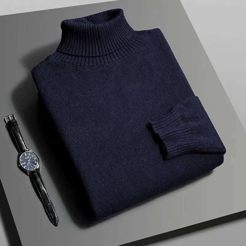 Slim Turtleneck Knit Pullover