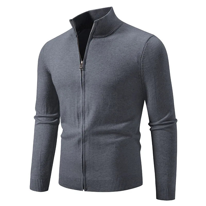 Slim Zip Knit Cardigan