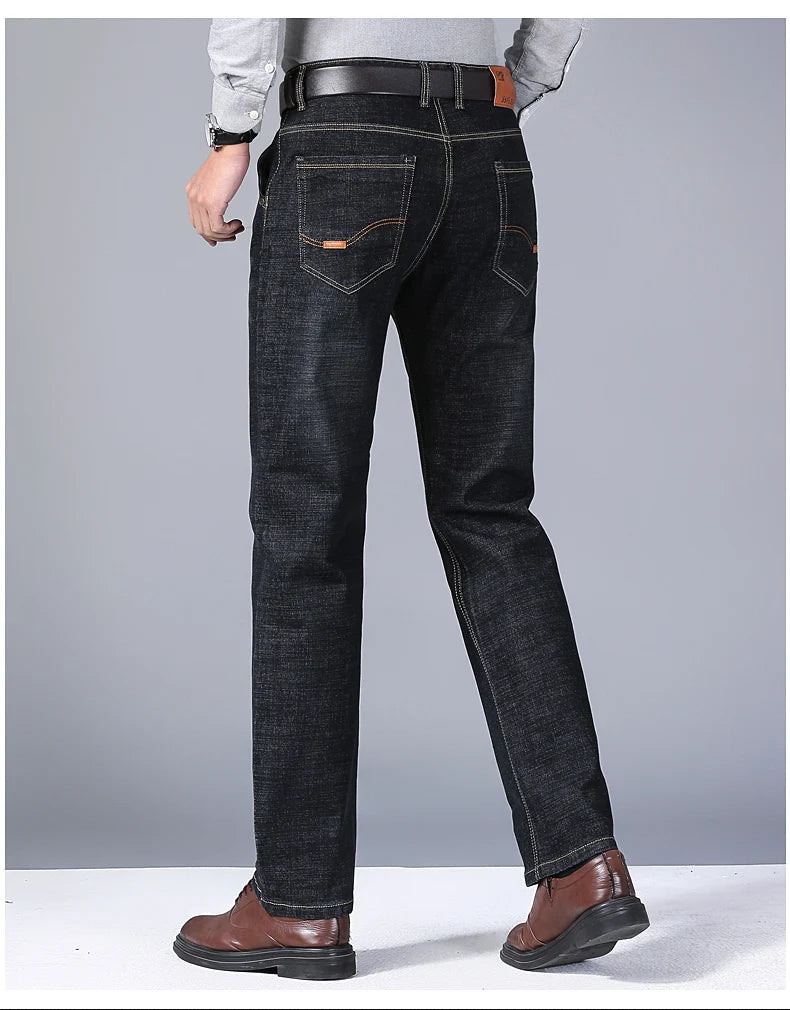 2025 Men's Jeans Casual Stretch Classic Blue Black Denim Pants Men's Texture Jeans Versatile Item Interprets Denim Fashion offic