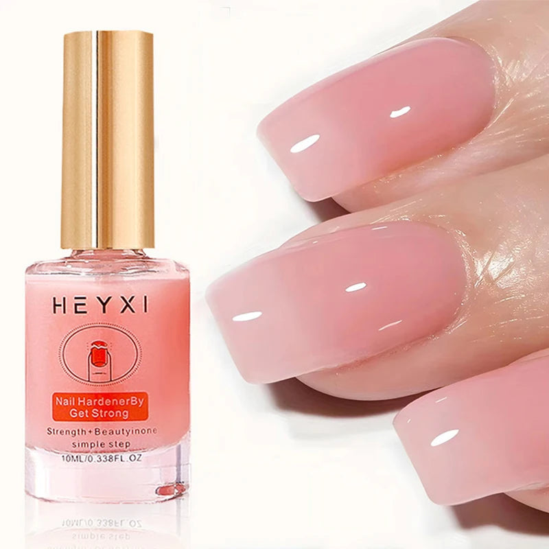 Natural Pink Nail Polish Hardener, Lasting Luster, Smooth Application, Enhance Nail Hardness, and Create Bright Nails