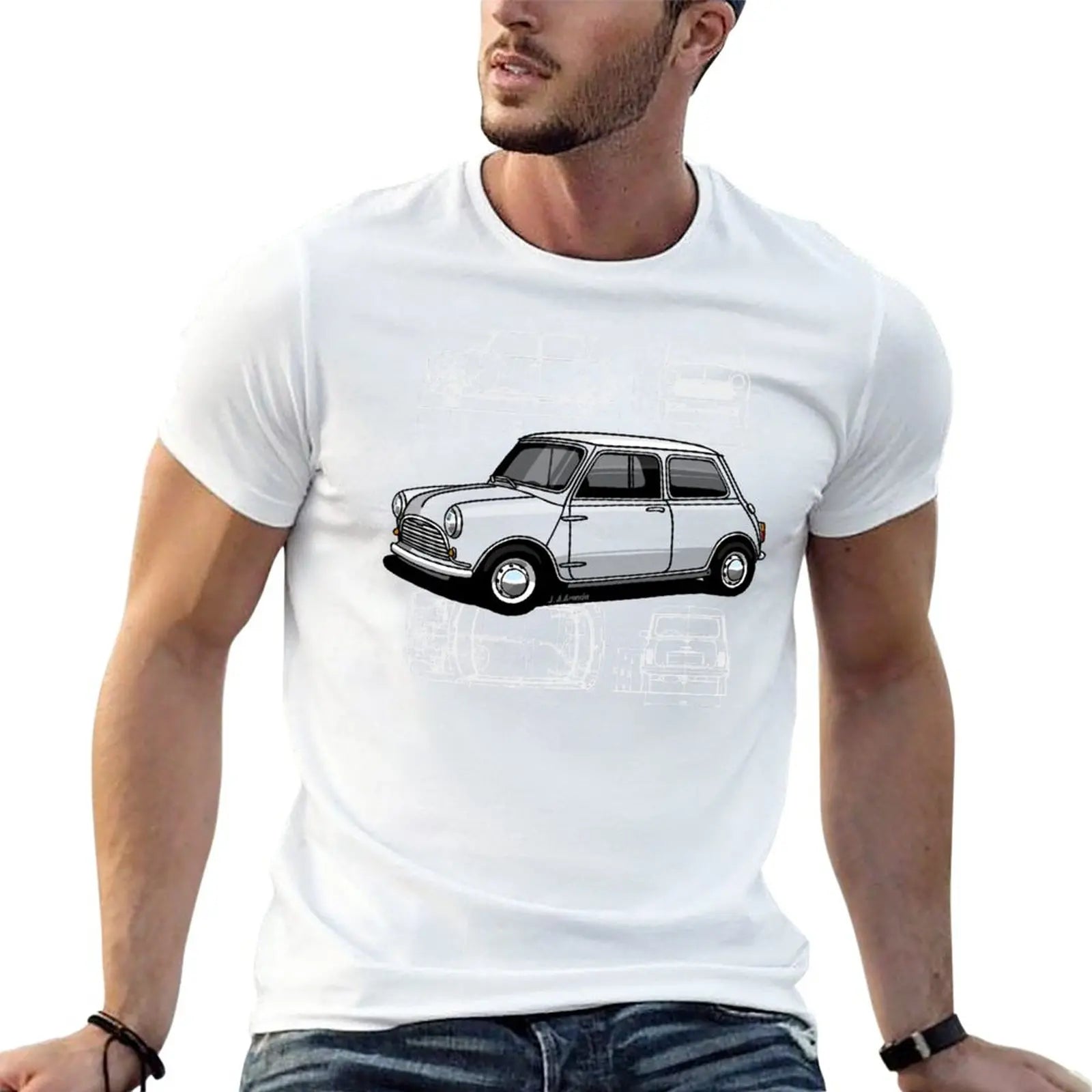 Vintage Rally Sketch Cotton Tee