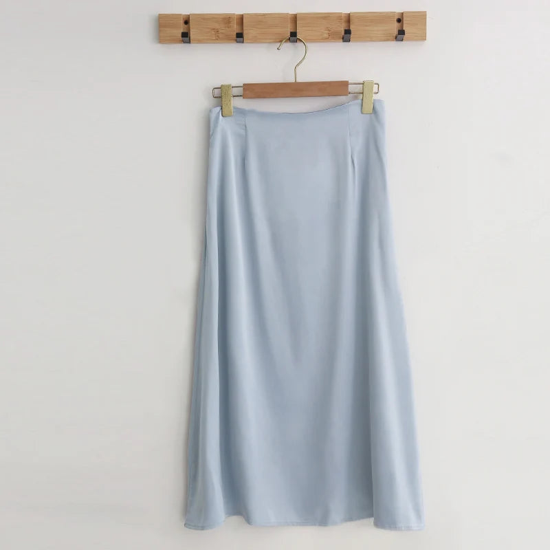 Satin Short Skirts For Women Slim Fit Office Pencil Skirts Streetwear Hot Girls Casual Simple Free Shipping