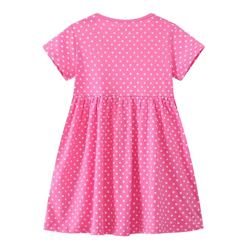 Dinosaur Embroidered Summer Girls Dress