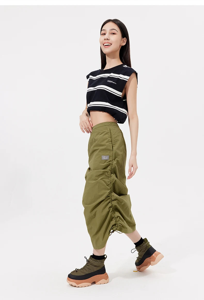 OhSunny Anti-UV Cargo Long Skirt with Adjustable Hem