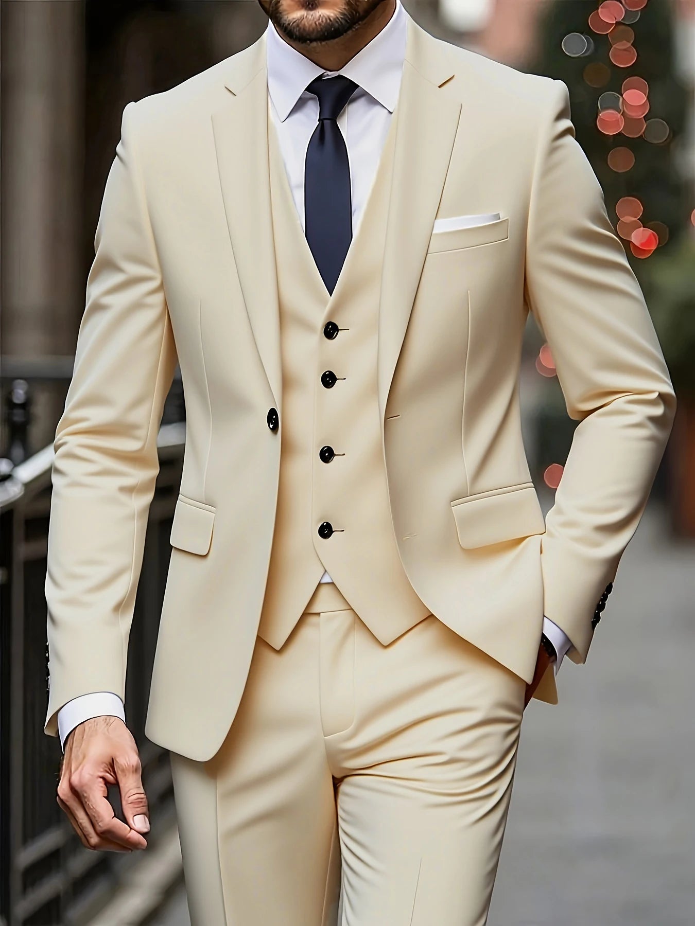 Modern Straight Fit Three Piece Suit
