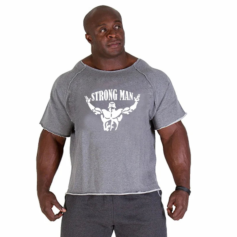 Men's T Shirts Fitness Men Bodybuilding  Shirt Batwing Sleeve Rag shirt Gym Fitness Muscle Running T shirt