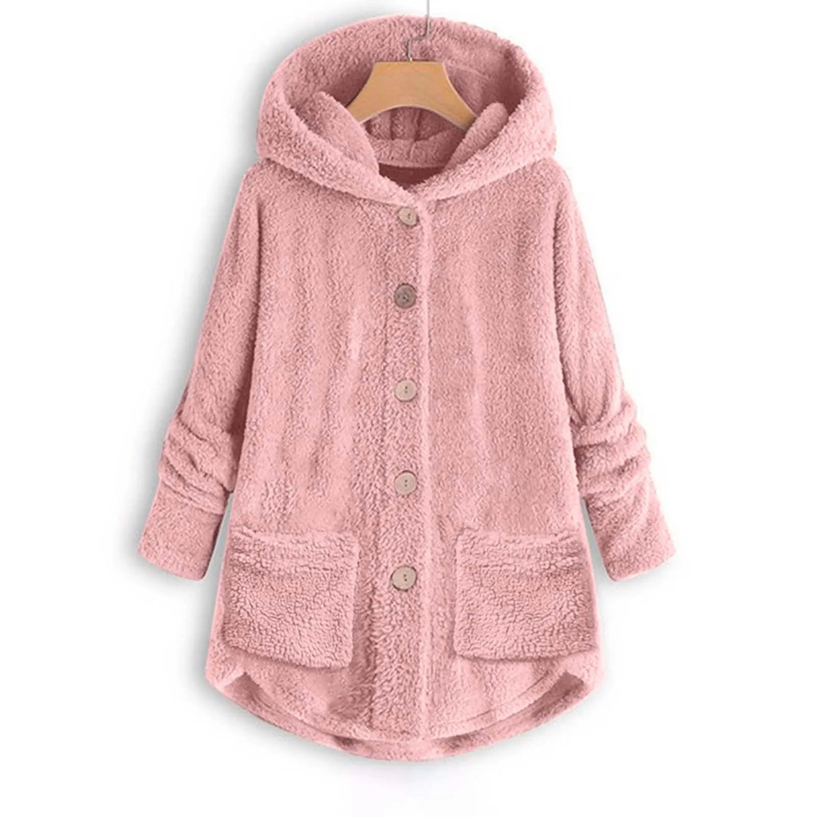Plush Asymmetric Winter Casual Coat