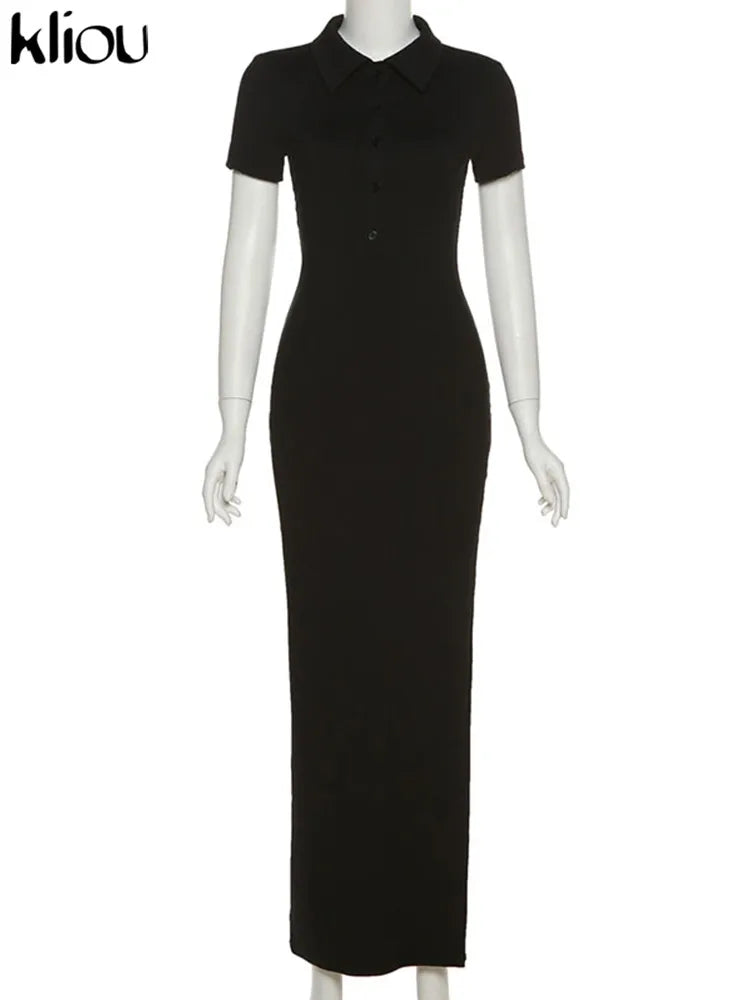 Elegant Collar Side Slit Dress