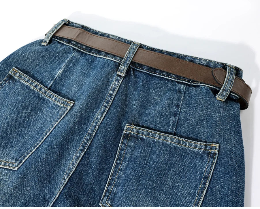 Summer 2026 Wide Leg Denim Pants For Women Ripped Three-quarter Length Jeans Woman High Quality Women's Jeans Women