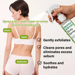 Salicylic Acid 0.5% Body Spray with Glycolic Acid and Panthenol – Korean Skincare Formula for Rough, Bumpy.