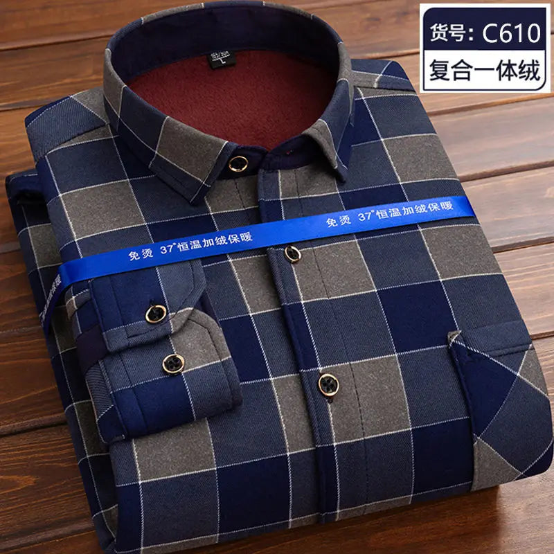 Fleece Plaid Thermal Shirt Jacket